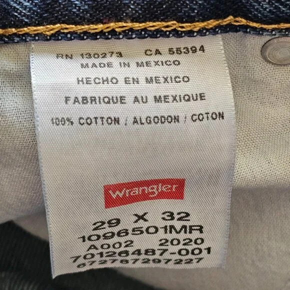 Wrangler Jeans Lot of 2 Mens Tag 28x32 Fit 28x30 Slim Straight Cotton Denim EUC - Picture 6 of 8